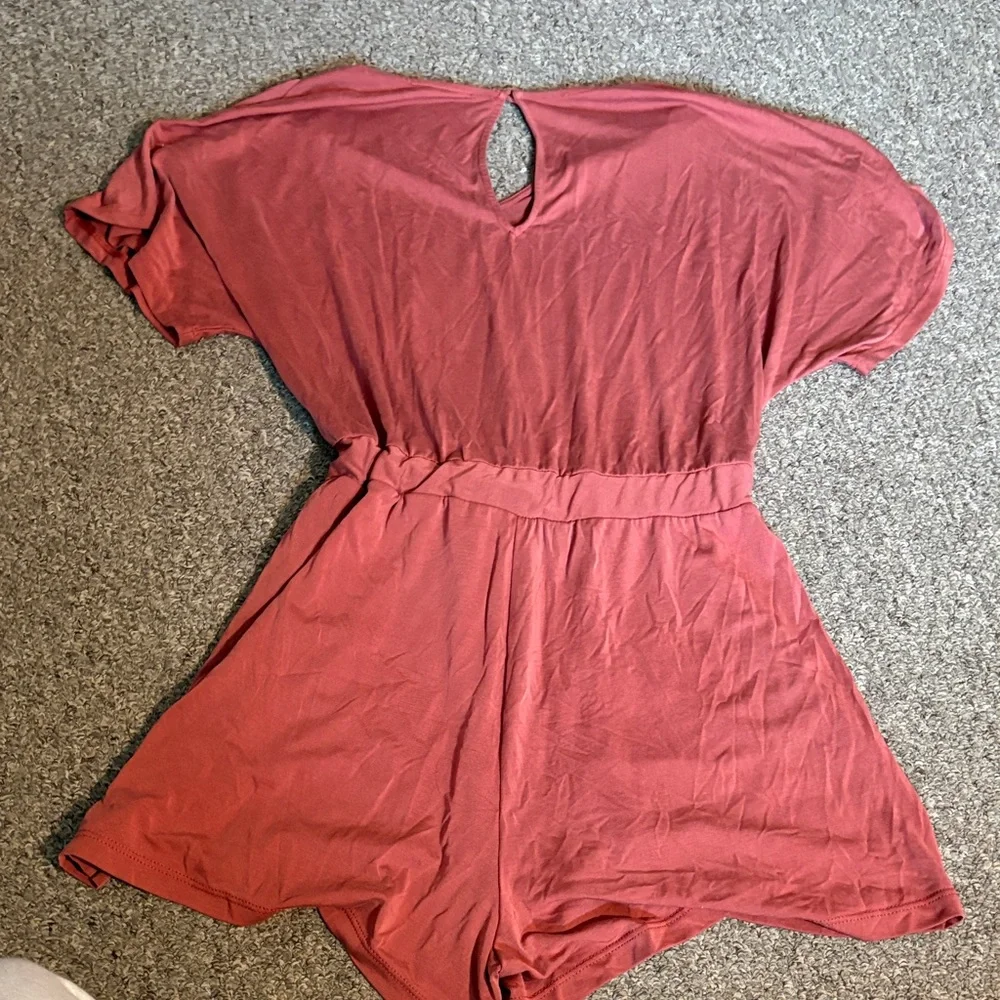 Lush Terracotta Short Sleeve Romper - Picture 5 of 6